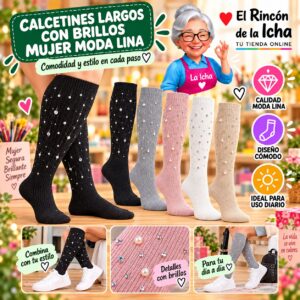 RI-ML-01074 Calcetines Largos con Brillos Mujer Moda Lina Diseño 600327
