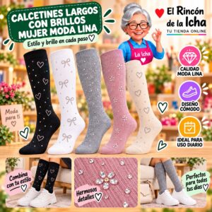 RI-ML-01075 Calcetines Largos con Brillos Mujer Moda Lina Diseño 600333