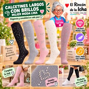 RI-ML-01077 Calcetines Largos con Brillos Mujer Moda Lina Diseño 600337