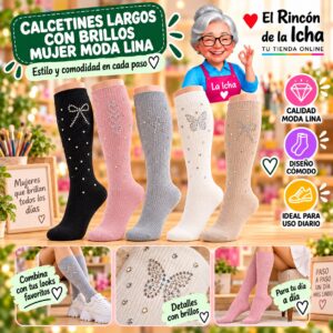 RI-ML-01078 Calcetines Largos con Brillos Mujer Moda Lina Diseño 600338