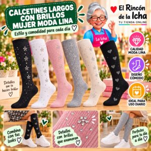 RI-ML-01083 Calcetines Largos con Brillos Mujer Moda Lina Diseño 600336