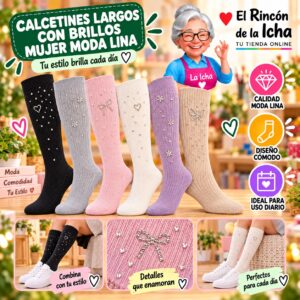 RI-ML-01084 Calcetines Largos con Brillos Mujer Moda Lina Diseño 600341
