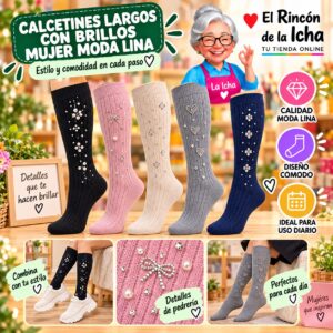 RI-ML-01085 Calcetines Largos con Brillos Mujer Moda Lina Diseño 600342