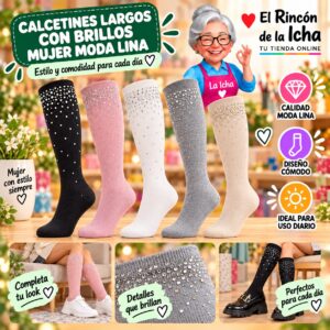 RI-ML-01087 Calcetines Largos con Brillos Mujer Moda Lina Diseño 600329