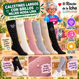 RI-ML-01090 Calcetines Largos con Brillos Mujer Moda Lina Diseño 600328