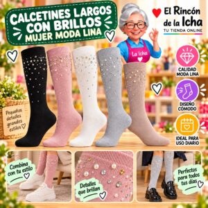 RI-ML-01091 Calcetines Largos con Brillos Mujer Moda Lina Diseño 600331