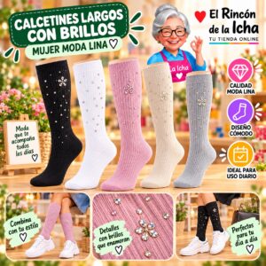 RI-ML-01093 Calcetines Largos con Brillos Mujer Moda Lina Diseño 600332