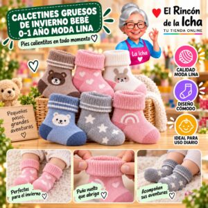 RI-ML-01097 Calcetines Gruesos de Invierno Bebé 0-1 Año Moda Lina Diseño 600491