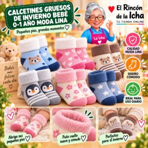 RI-ML-01098 Calcetines Gruesos de Invierno Bebé 0-1 Año Moda Lina Diseño 600493