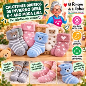 RI-ML-01099 Calcetines Gruesos de Invierno Bebé 0-1 Año Moda Lina Diseño 600495