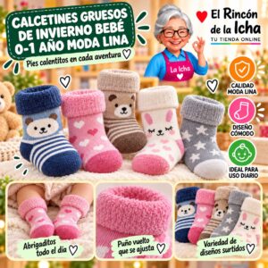 RI-ML-01101 Calcetines Gruesos de Invierno Bebé 0-1 Año Moda Lina Diseño 600499