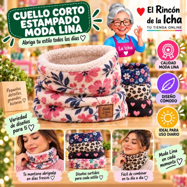RI-ML-01112 Cuello Corto Estampado Moda Lina Diseño 950308-13