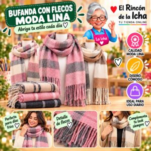 Bufanda con Flecos Moda Lina Diseño 940004
