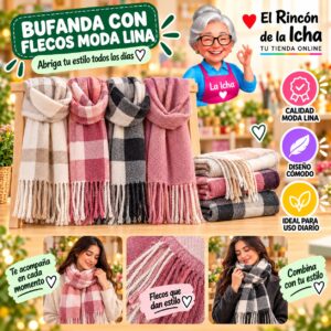 Bufanda con Flecos Moda Lina Diseño 940005