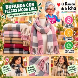Bufanda con Flecos Moda Lina Diseño 940028