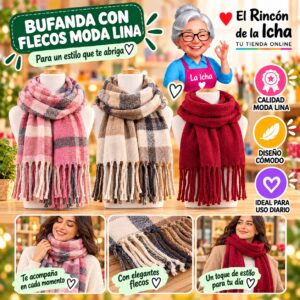 Bufanda con Flecos Moda Lina Diseño 940026