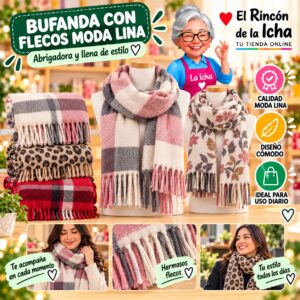 Bufanda con Flecos Moda Lina Diseño 940033