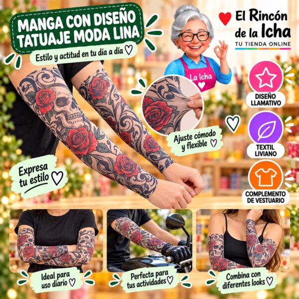 RI-ML-01378 Manga con Diseño Tatuaje Moda Lina Diseño 170175-11