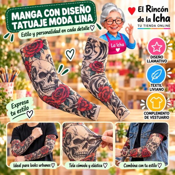 RI-ML-01379 Manga con Diseño Tatuaje Moda Lina Diseño 170175-13