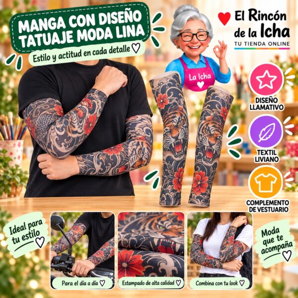 RI-ML-01380 Manga con Diseño Tatuaje Moda Lina Diseño 170175-14