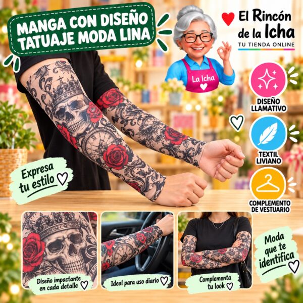 RI-ML-01385 Manga con Diseño Tatuaje Moda Lina Diseño 170175-6