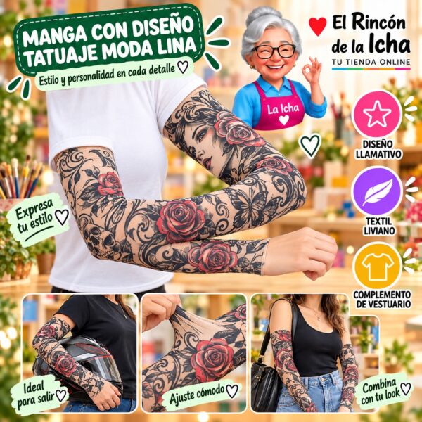 RI-ML-01387 Manga con Diseño Tatuaje Moda Lina Diseño 170175-8