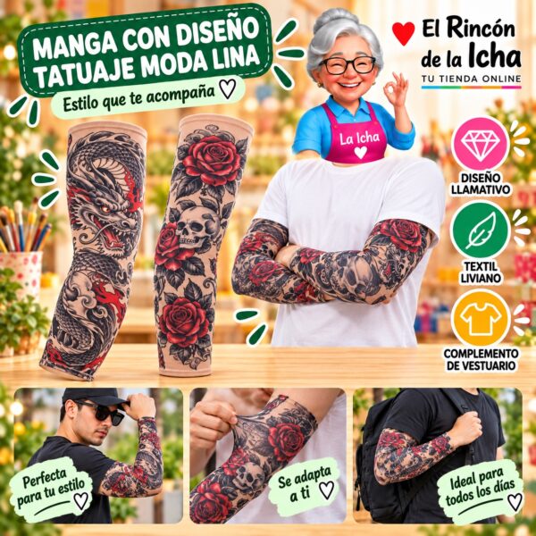 RI-ML-01388 Manga con Diseño Tatuaje Moda Lina Diseño 170175-9