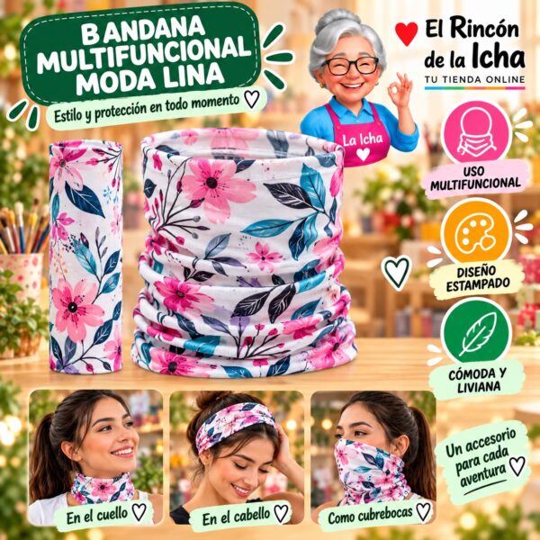 RI-ML-01405 Bandana Multifuncional Moda Lina Diseño 170177-19