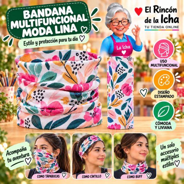 RI-ML-01411 Bandana Multifuncional Moda Lina Diseño 170177-24