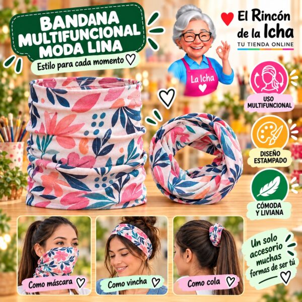 RI-ML-01420 Bandana Multifuncional Moda Lina Diseño 170177-8