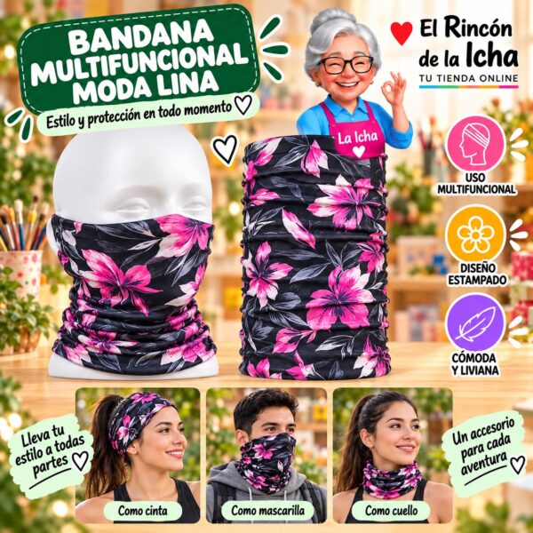RI-ML-01421 Bandana Multifuncional Moda Lina Diseño 170177-9