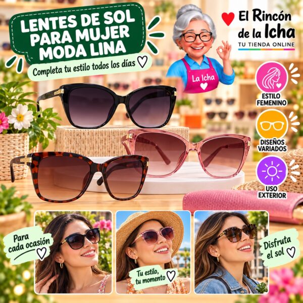 RI-ML-01790 Lentes de Sol para Mujer Moda Lina Diseño 178894