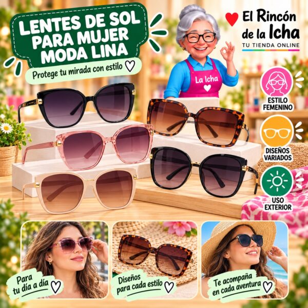 RI-ML-01792 Lentes de Sol para Mujer Moda Lina Diseño 178605