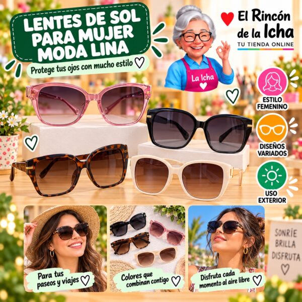 RI-ML-01804 Lentes de Sol para Mujer Moda Lina Diseño 178908