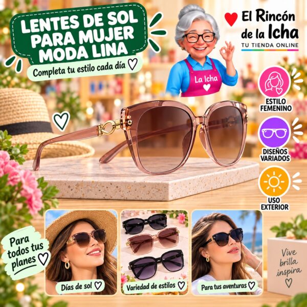 RI-ML-01806 Lentes de Sol para Mujer Moda Lina Diseño 178910