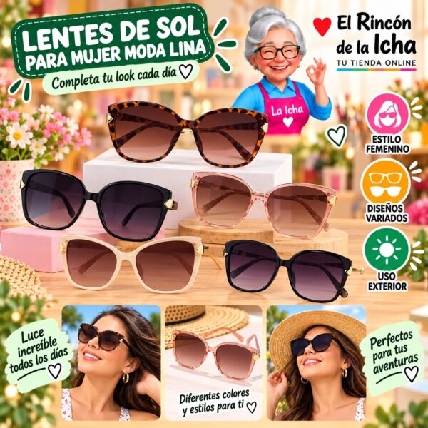 RI-ML-01821 Lentes de Sol para Mujer Moda Lina Diseño 178925