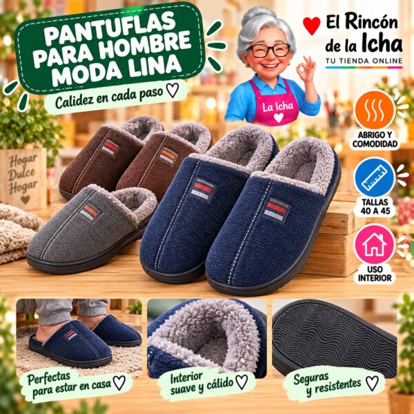 RI-ML-01900 Pantuflas para Hombre Moda Lina Diseño 850610