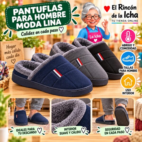 RI-ML-01910 Pantuflas para Hombre Moda Lina Diseño 850697