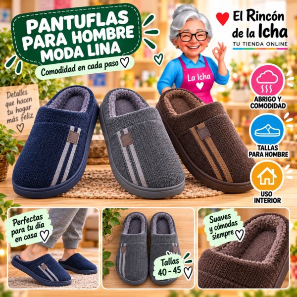 RI-ML-01919 Pantuflas para Hombre Moda Lina Diseño 850570