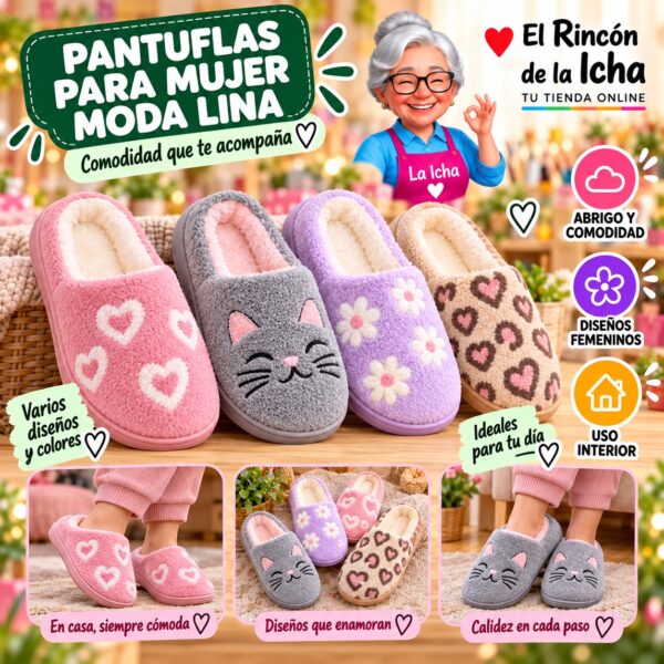 RI-ML-01934 Pantuflas para Mujer Moda Lina Diseño 850678
