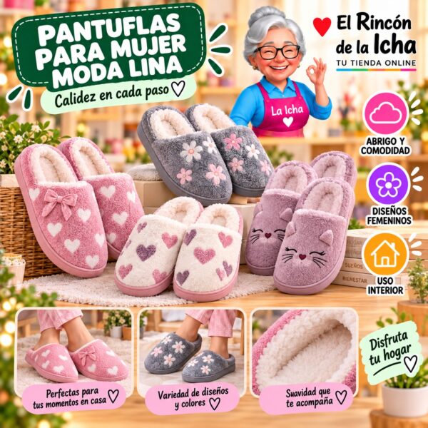 RI-ML-01939 Pantuflas para Mujer Moda Lina Diseño 850685