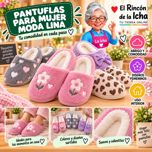 RI-ML-01953 Pantuflas para Mujer Moda Lina Diseño 850613