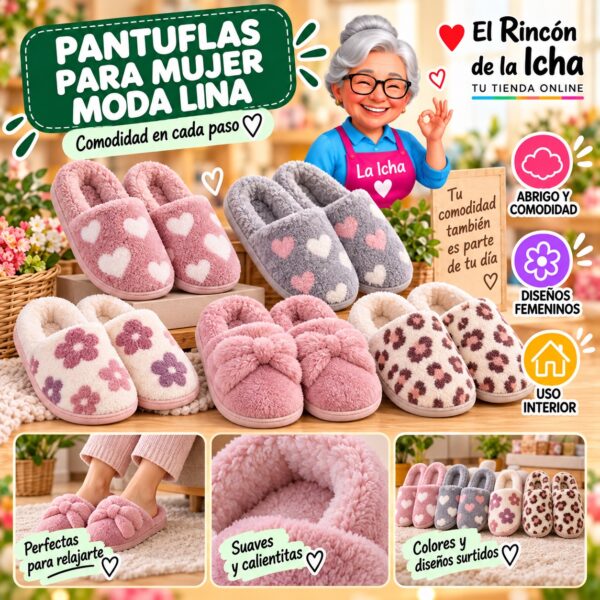 RI-ML-01957 Pantuflas para Mujer Moda Lina Diseño 850598