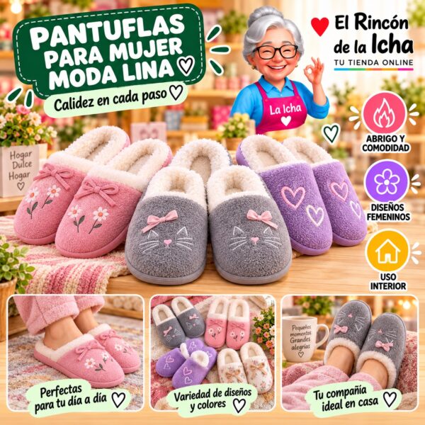 RI-ML-01961 Pantuflas para Mujer Moda Lina Diseño 850595