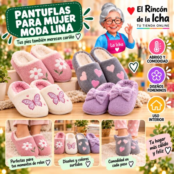 RI-ML-01962 Pantuflas para Mujer Moda Lina Diseño 850617