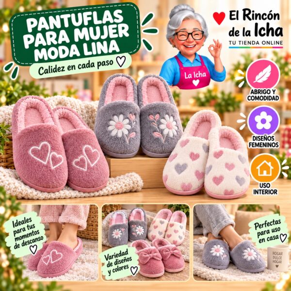 RI-ML-01965 Pantuflas para Mujer Moda Lina Diseño 850665
