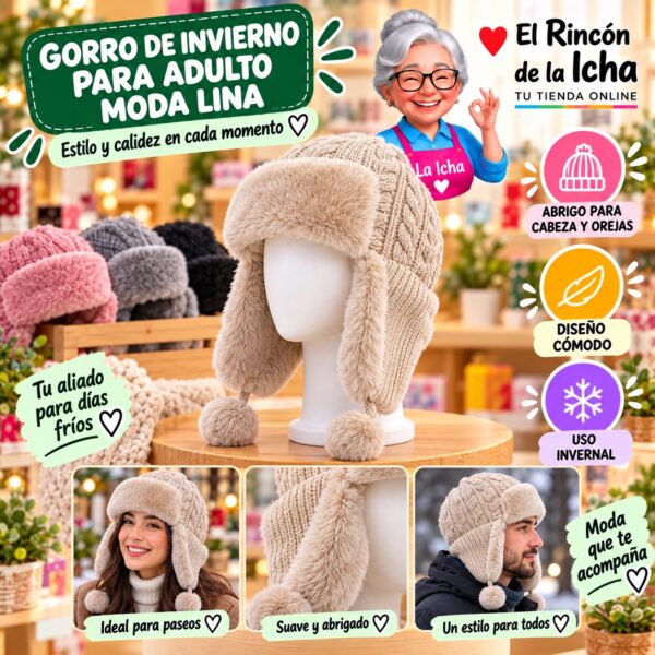 RI-ML-02172 Gorro de Invierno para Adulto Moda Lina Diseño 951191