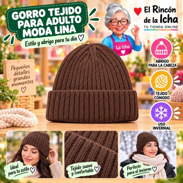 RI-ML-02185 Gorro Tejido para Adulto Moda Lina Diseño 950537