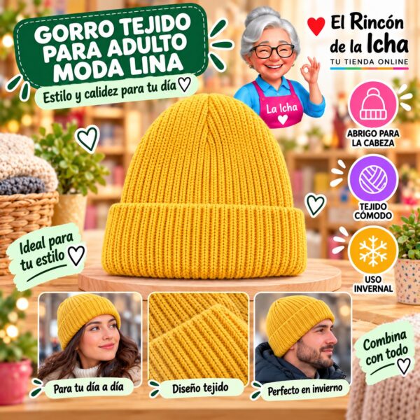 RI-ML-02194 Gorro Tejido para Adulto Moda Lina Diseño 950532