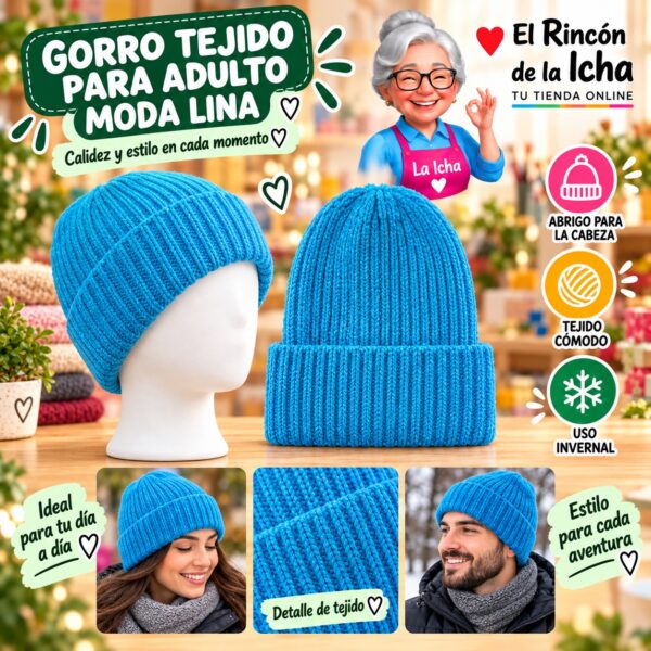 RI-ML-02196 Gorro Tejido para Adulto Moda Lina Diseño 950534